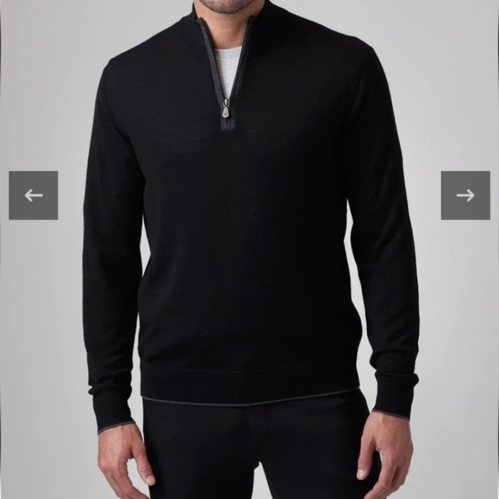 RAFFI 100% Extra Fine Merino Wool  Zip Up Sweater Size L